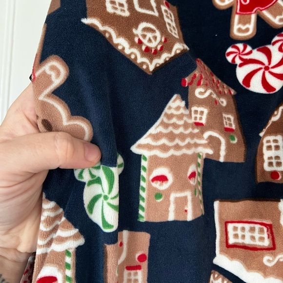 Disney Mickey Mouse Gingerbread Button Down Sleep Top XL Christmas Pajama Shirt - Picture 6 of 8